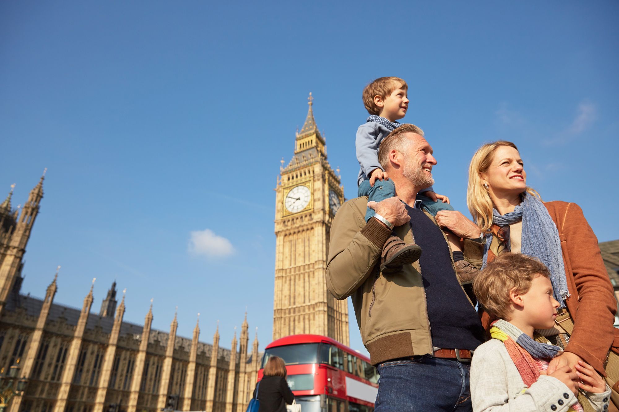 Family in front of Big Ben